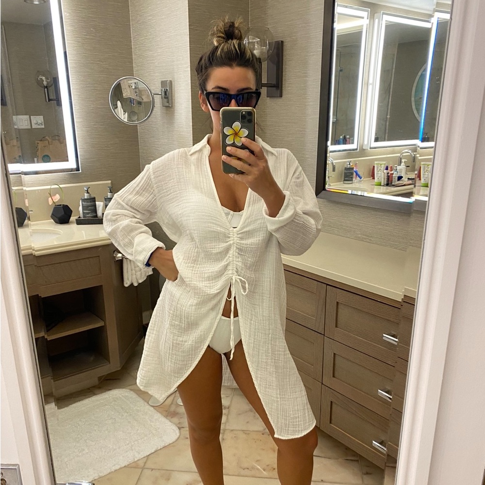 White Linen Swim Cover Up